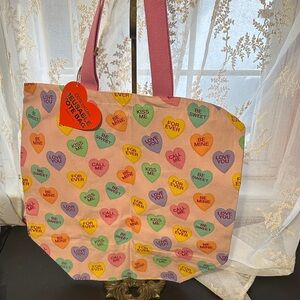 Valentine’s sweetheart canvas large tote bag